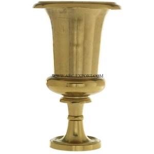 Fait de laiton or poli grande taille hôtels Table accents décoratifs trompette de luxe pour salon et chambre à coucher Vases à fleurs - Product Image 1