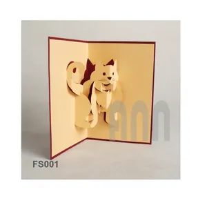猫3d弹出式贺卡礼品3D贺卡激光雕刻个性化创意手工友谊贺卡