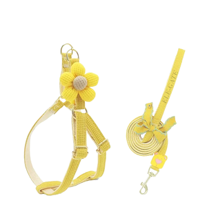 Pettorina di Lusso con Motivo Floreale per Gatti e Cani di Piccola Taglia, in Nylon Traspirante, Antifuga, con Fibbie in Acciaio Inossidabile - Product Image 1