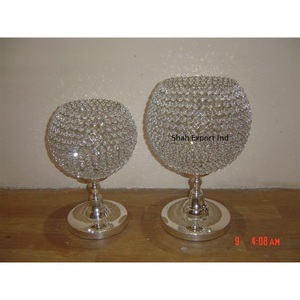 Pedestal Metal Base Crystal Ball Silver Votive Candle Holder Table Centerpieces for <b>Buffet</b> <b>Cabinet</b> Home Wedding - Product Image 5