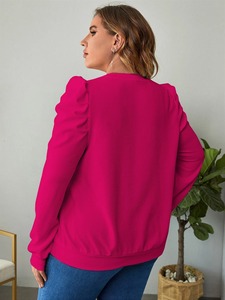Sweat-shirt pour femme à séchage rapide, respirant, en molleton de coton, couleur unie, pull léger, décontracté, manches longues - Product Image 3