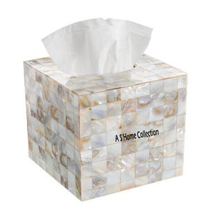 Pas cher prix bureau métal acier inoxydable nacre boîte à mouchoirs de haute qualité Restaurant café décor décoration de Table - Product Image 1