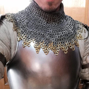 Armadura de protección de cuello y hombro de cota de acero suave para recreación histórica Collar de cota de obispo de caballero medieval - Product Image 1