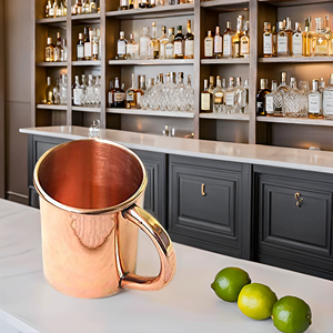 Classic 4 Ounce Moscow Mule Shot Mugs with Solid Copper Handle Solid Copper Classic Beer Glasses Brown <b>Unique</b> Mug No Accessories - Product Image 5