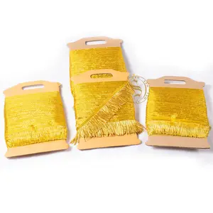 OEM Bullion Fringe Algodão Seda Fronteiras Gimps 100% Viscose 3 Inch Tassel Quantidade Guarnições Decorativas Borlas Guarnições Franjas