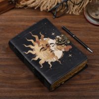 Cuaderno de bocetos A4 vintage retro hecho a mano, 9x7 pulgadas, de cuero de búfalo, con papel para acuarela, tapa blanda y encuadernación cosida a caballete.