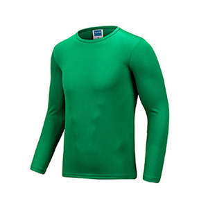 Logo Muscle Fit séchage rapide à manches longues hommes T-Shirts 100 pour cent Polyester extensible sport Tee Slim Fit Gym entraînement Compression - Product Image 2