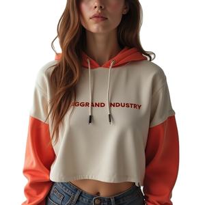 เสื้อฮู้ดแบบสวมหัวแขนยาวสำหรับผู้หญิง, เสื้อมีฮู้ดผ้าฝ้าย100% น้ำหนักมากโลโก้ด้านหน้า - Product Image 2