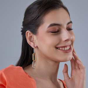 Trendy Drop and Pendant <b>Earrings</b> Geometric Zinc Alloy with Stainless Steel Pearl <b>Diamond</b> Zircon for Gift - Product Image 1