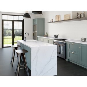 แผ่นหินอ่อนลาย Calacatta Gold ดีไซน์ทันสมัย กันน้ำ ทนทาน ขนาดใหญ่ สำหรับอ่างล้างหน้าในห้องน้ำ - Product Image 2