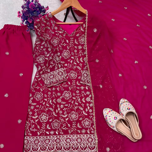 Nueva Colección de Trajes Sharara de Estilo Bollywood con Bordado en Georgette Sintética de Antra Lifestyle - Product Image 1