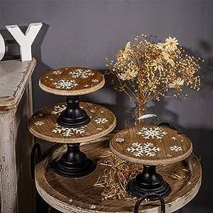 Soporte de pastel de madera de forma redonda de diseño antiguo Mesa de calidad estándar Buena apariencia para hoteles en casa y fiesta de bodas - Product Image 3