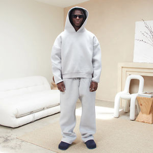 Conjunto de chándal unisex de poliéster/algodón transpirable de secado rápido para invierno con pantalones de chándal con capucha y sudadera de longitud completa - Product Image 3