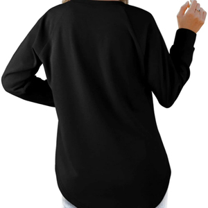 Sudadera Personalizada para Mujer en Cuadros de Búfalo Blanco y Negro |   Suéter Casual de Manga Larga y Cuello Redondo |   Camisa a Cuadros de Mezcla de Algodón, Talla Grande - Product Image 1