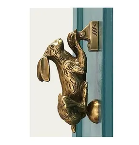 Heurtoir de porte en laiton lapin uni poli métal massif heurtoir de porte moderne pour décor de maison et d'hôtel matériel de porte en laiton métal