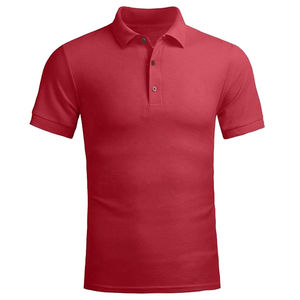 Logo personnalisé solide tricoté coton/polyester pour hommes Golf pour chemises à séchage rapide coupe décontractée à manches courtes grande taille - Product Image 3