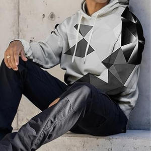 เสื้อมีฮู้ดผ้าเกล็ดปลาสำหรับผู้ชายเสื้อฮู้ดแบบสวมศีรษะทรงโอเวอร์ไซส์ผ้าเฟรนช์เทอร์รี่ซีดไปแดดซักได้ - Product Image 3