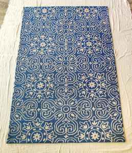 ชุดพรมผ้าฝ้ายขนสัตว์ผสมลายเหรียญสีฟ้าสดใสขนาดพิเศษสำหรับตกแต่งบ้าน - Product Image 2