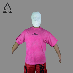 Logo personnalisé brodé délavé à l'acide T-shirt surdimensionné en coton épais à épaules tombantes pour hommes séchage rapide solide motif imprimé - Product Image 2