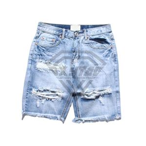 High Quality Factory Custom Distress Wash Baggy Men's Denim <b>Jeans</b> Shorts Breathable Embroidery <b>Work</b> Jorts for Casual Summer - Product Image 1