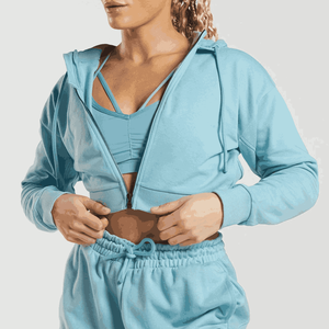 Sweat à capuche de gymnastique élégant pour femmes OEM meilleure qualité séchage rapide vente chaude respirant Logo personnalisé taille XS pour l'hiver - Product Image 3