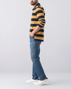 Chemise à col à manches courtes rayée anti-plis pour homme, personnalisée en gros, fabriquée par OEM, en mélange coton/polyester tricoté respirant de haute qualité - Product Image 4