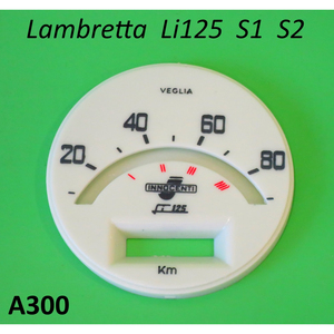 หน้าปัดเรือนไมล์รถมอเตอร์ไซค์ Lambretta S1 + S2 125cc ความเร็วสูงสุด 80 กม./ชม. สำหรับรุ่น Lambretta - Product Image 1