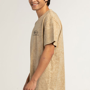 Camiseta de hombre con logo impreso personalizado, fabricada en fábrica, con lavado ácido, corte holgado, 100% algodón, camisetas de hombre con lavado ácido. - Product Image 5
