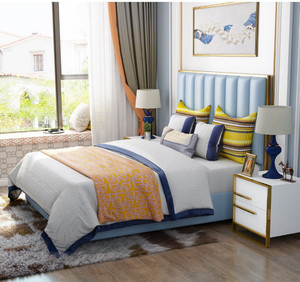 TH-H8267 Luxury Modern Leather Bed with High Headboard for Bedroom Home Furniture Storage Extendable Feature for Kitchen Use - Product Image 6