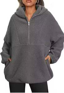 Cómoda Sudadera con capucha corta para mujer suave algodón uso diario OEM impresión personalizada proveedor - Product Image 3