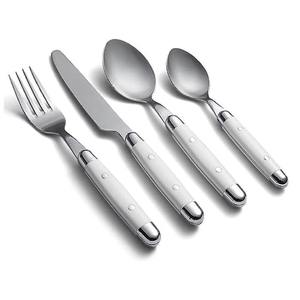 Juego de 4 cubiertos de acero inoxidable, cubiertos, cuchara, cuchillo, tenedor, perfecto para la Mesa de la cocina, los mejores precios, acabado en Color plateado - Product Image 6