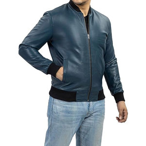 Chaqueta de Cuero de Manga Larga al Mejor Precio, Diseña Tus Propias Chaquetas de Cuero de Moda, Chaqueta de Cuero Bomber para Hombre de Alta Calidad - Product Image 1