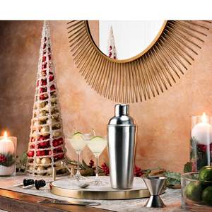 7-Piece Stainless Steel Cocktail Shaker Set Custom Logo <b>Bar</b> <b>Tool</b> with Mini Boston and Martini Jigger for Bartenders - Product Image 6