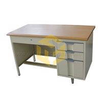 Table de bureau à ossature métallique Table d'étude Bureau scolaire Bureau d'ordinateur pour enseignants avec tiroirs verrouillables