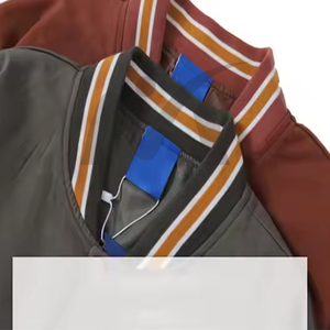 2025 chaqueta de béisbol de tela de lana personalizada logotipo personalizado Color marrón sólido con manga Beige chaqueta universitaria de gran tamaño para hombres - Product Image 4