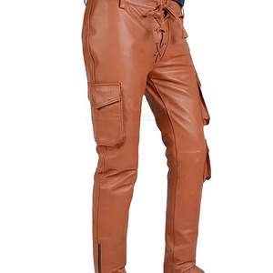 Pantalon en cuir pour homme à marque privée, coupe droite, léger, décontracté, taille mi-haute, respirant, coupe-vent, confortable, pour usage extérieur - Product Image 3