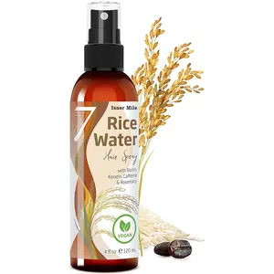 NOUVEAU Eau de riz fermentée pour la croissance des cheveux infusée de romarin biotine caféine kératine Vegan non gras Spray naturellement plus épais