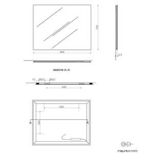 Miroir de salle de bain avec éclairage LED 90x70cm - Product Image 6
