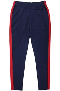 Pantalon de survêtement gris pour homme avec bandes latérales noires, taille élastique et cordon de serrage, joggers décontractés en tissu tricoté respirant, idéal pour l'automne - Product Image 4