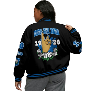 Zeta Phi Beta 1920 veste universitaire de vie grecque sororité bleu blanc Letterman ZPB Chenille Patch fondateurs vêtements de jour - Product Image 2