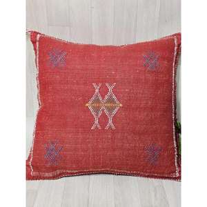 Funda de Almohada Marroquí Hecha a Mano, Funda de Cojín Tradicional Bereber, Cojín Decorativo Boho para Sofá, Almohada Decorativa de Algodón para el Hogar - Product Image 1