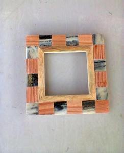 Cadre photo en bois carré fait à la main écologique léger Design unique poli Technique décor à la maison - Product Image 5