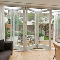 Porte pliante en verre en aluminium pour usage domestique et commercial, surface finie pour les supermarchés et les entrepôts