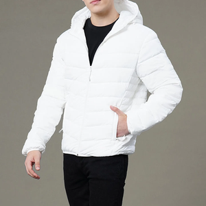 Chaqueta Acolchada de Invierno para Hombre, Diseño Nuevo, Venta al por Mayor, Personalizada, Transpirable, con Capucha y Logotipo Frontal, Color Blanco - Product Image 6