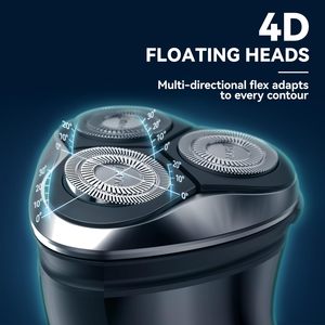Rasoir électrique pour homme, rasoir rotatif humide/sec à triple lame, charge rapide et longue autonomie, rasoir étanche avec tondeuse - Product Image 4