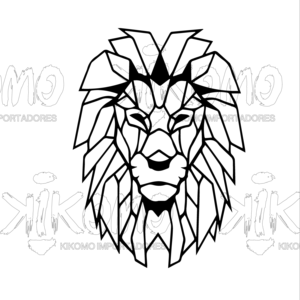 Cuadro de León Geométrico en MDF Negro - Product Image 2