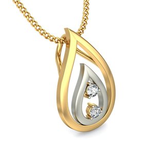 Ishi Diamonds 18K Gold Dual Tone Glisten Lab Grown Diamond Pendant - Product Image 3