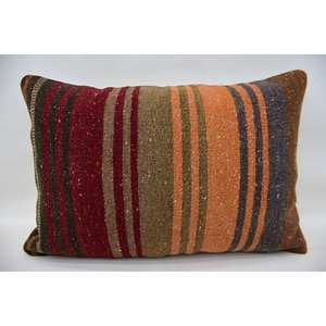 Multicolor Kilim Patchwork Wool Pillow Luxury 16x24 Inch Decorative Cushion Vintage <b>Fluffy</b> Leaves Pattern Portable <b>Bedding</b> - Product Image 1