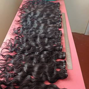 Extensions de tissage de cheveux Remy vierges doux de haute qualité Texture indienne ondulée profonde Machine Double trame toutes les couleurs trame appropriée - Product Image 3