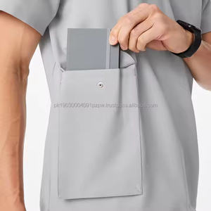 Conjunto de uniforme veterinario de manga corta para hombre 2025, gran oferta, logotipo personalizado, hecho de algodón, traje médico de hospital - Product Image 5